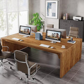 Large Conference Table – Rectangular Meeting Table for 10–14 People, Business Boardroom & Office Seminar Desk (2-Piece Set)