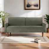 Modern Corduroy Sofa – High-Resilience Foam Cushions, Wooden Legs & Ribbed Upholstery for Stylish Comfort in Any Space