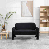 Black 2-Seater Office Sofa – Modern Fabric Couch for Reception, Waiting Area, or Executive Lounge | Compact & Professional Seating