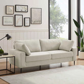 Mid-Century Tufted Sofa – Sturdy Wood Frame, Spring Foam Cushions, and Up to 500 lbs Support for Office Spaces