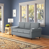 3-Seater Upholstered Sofa – Cushioned Back, Rolled Arms & Nailhead Trim with Engineered Wood Frame & Coil Spring Support for Lasting Comfort