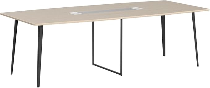 OfficeIn 94" Boat-Shaped Conference Table – Large Meeting Table with Grommet for Office & Boardroom