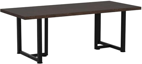 OfficeIn 70.8” Executive Desk – Large Wooden Computer Desk, Industrial Business Workstation & Seminar Table for Home Office, Brown