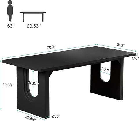 OfficeIn 70.9” Modern Executive Desk – Large Office Computer Desk & Conference Table, Simple Workstation Business Furniture for Home Office