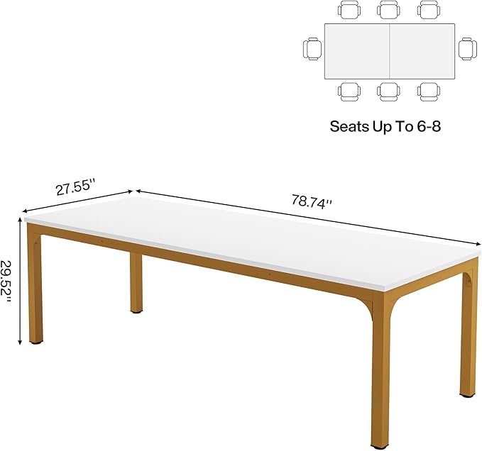 OfficeIn 6.5FT Conference Table – Spacious Modern Meeting Table for Office & Boardroom