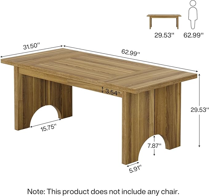 OfficeIn 63” Executive Desk – Large Wooden Office Desk with Double Pedestal, Modern Workstation & Study Writing Table for Home Office