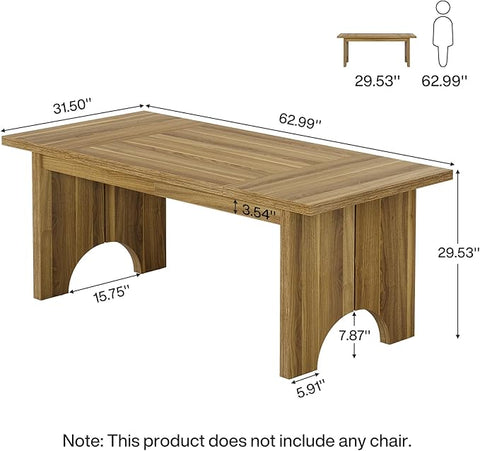 OfficeIn 63” Executive Desk – Large Wooden Office Desk with Double Pedestal, Modern Workstation & Study Writing Table for Home Office