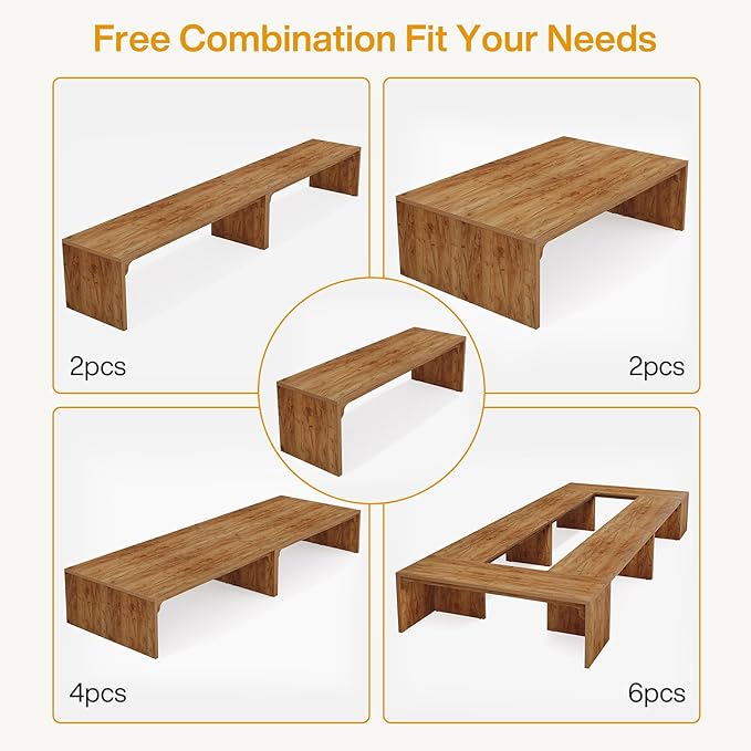 Large Conference Table – Rectangular Meeting Table for 10–14 People, Business Boardroom & Office Seminar Desk (2-Piece Set)