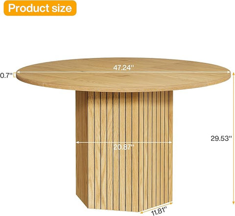 OfficeIn 47" Round Conference Table – Modern Meeting Table for 4-6 People