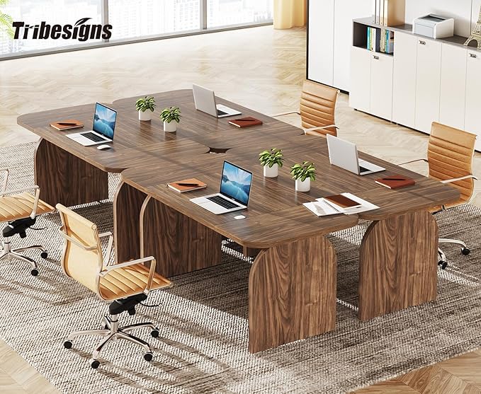 OfficeIn 63” Wood Executive Desk – Large Rectangular Computer Workstation, Retro Crafting Table, Business Furniture for Home Office