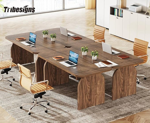 OfficeIn 63” Wood Executive Desk – Large Rectangular Computer Workstation, Retro Crafting Table, Business Furniture for Home Office
