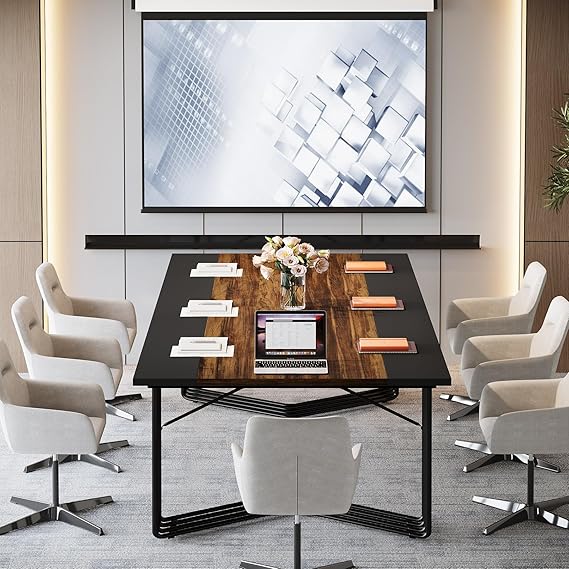 OfficeIn 79" Large Conference Table – Modern Meeting & Podcast Table for 8-10 People