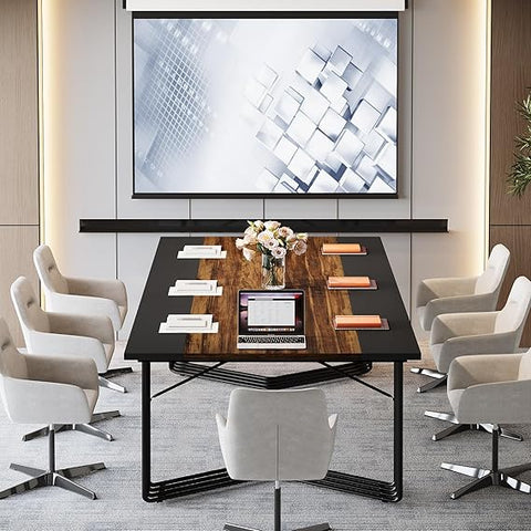 OfficeIn 79" Large Conference Table – Modern Meeting & Podcast Table for 8-10 People