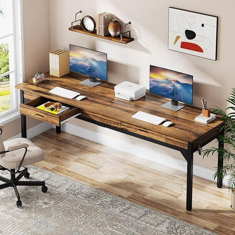 OfficeIn 78.7" Extra Long Computer Desk – Two-Person Executive Office Desk