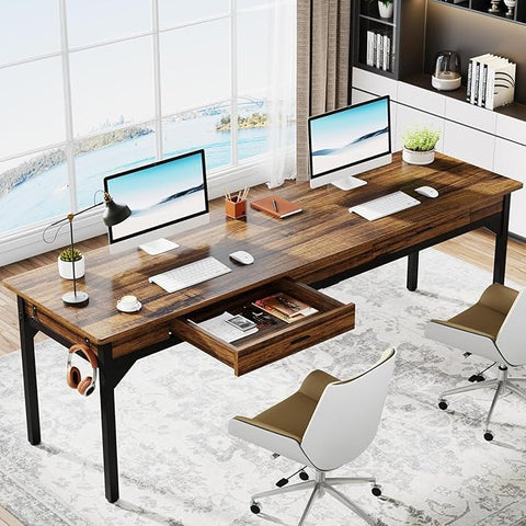 OfficeIn 78.7" Extra Long Computer Desk – Two-Person Executive Office Desk