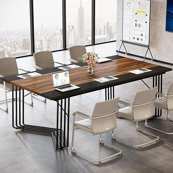 OfficeIn 79" Large Conference Table – Modern Meeting & Podcast Table for 8-10 People