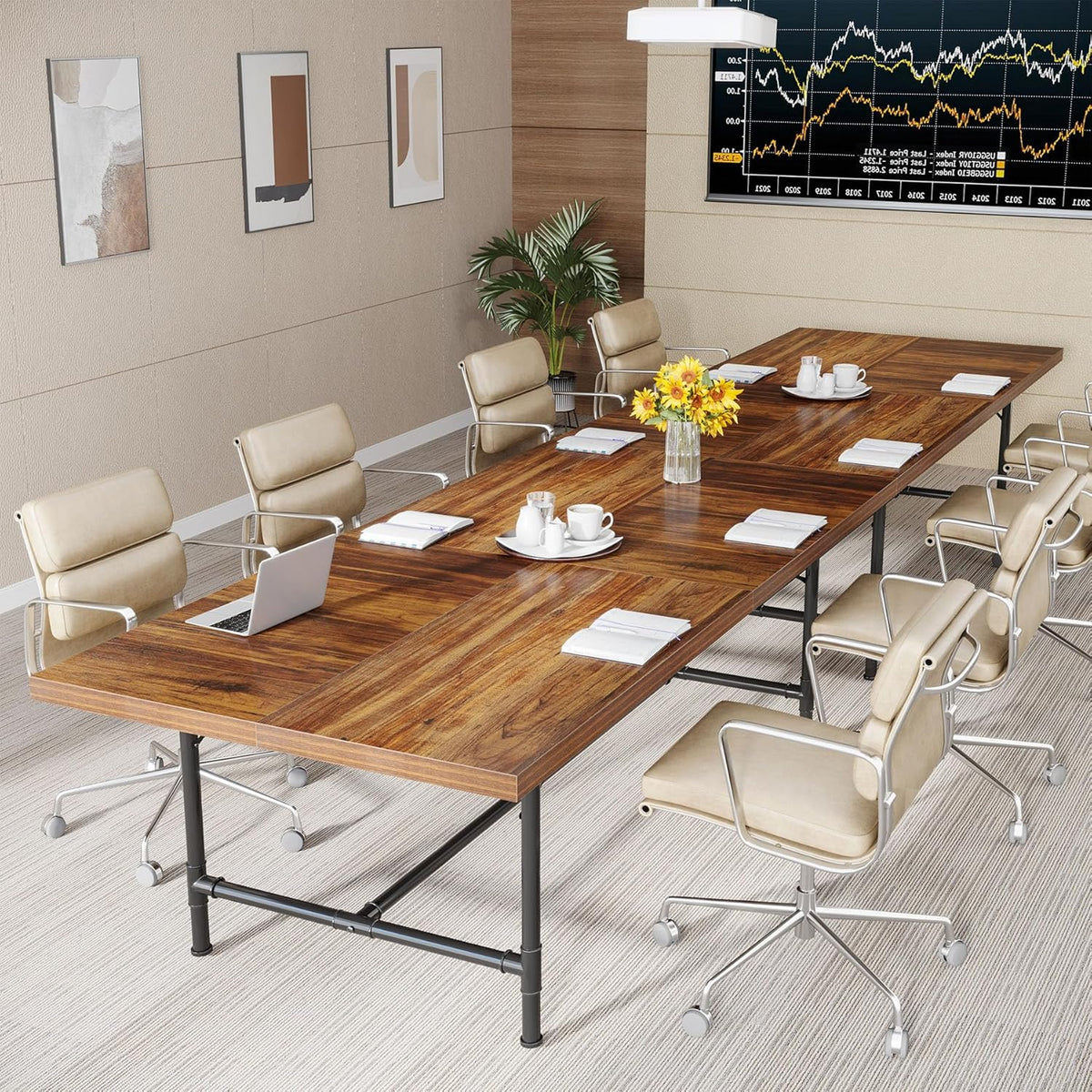OfficeIn 6FT Conference Table – Rustic Meeting & Boardroom Desk (70.8” x 35.4”)