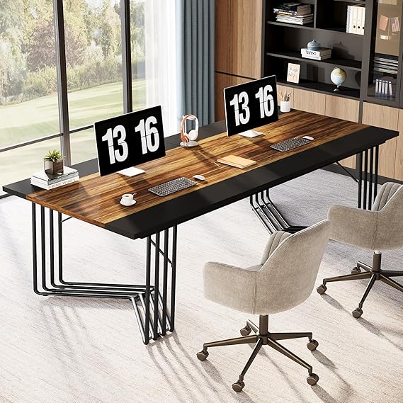 OfficeIn 79" Large Conference Table – Modern Meeting & Podcast Table for 8-10 People