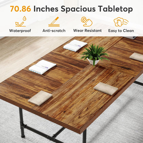 OfficeIn 6FT Conference Table – Rustic Meeting & Boardroom Desk (70.8” x 35.4”)