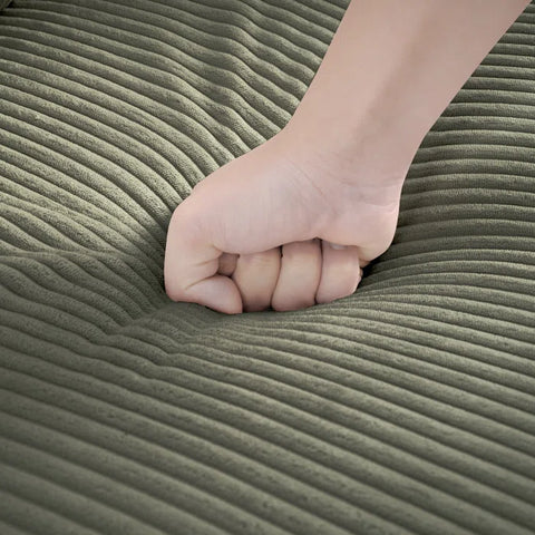 Modern Corduroy Sofa – High-Resilience Foam Cushions, Wooden Legs & Ribbed Upholstery for Stylish Comfort in Any Space