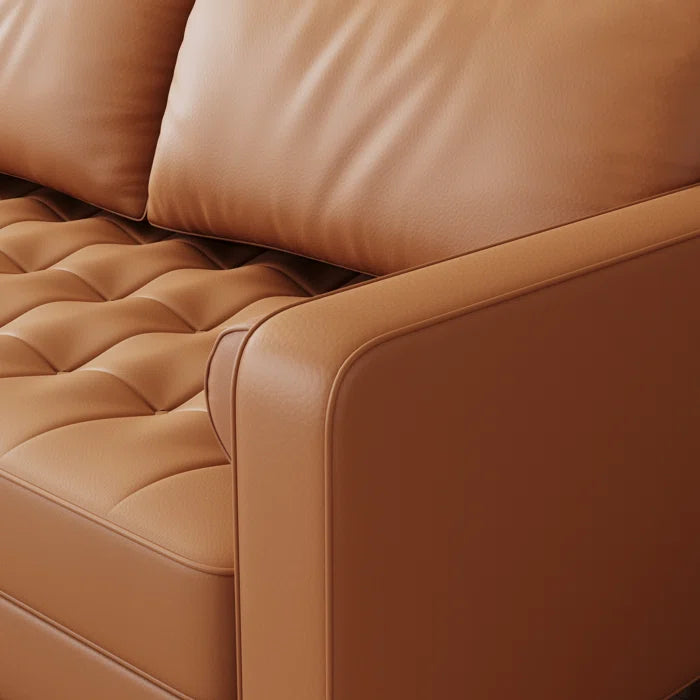 OfficeIn 59" Vegan Leather Square Arm Loveseat