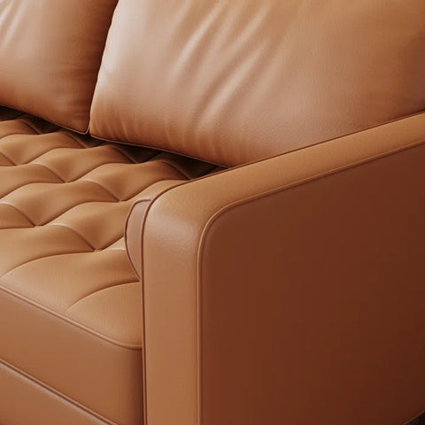 OfficeIn 59" Vegan Leather Square Arm Loveseat