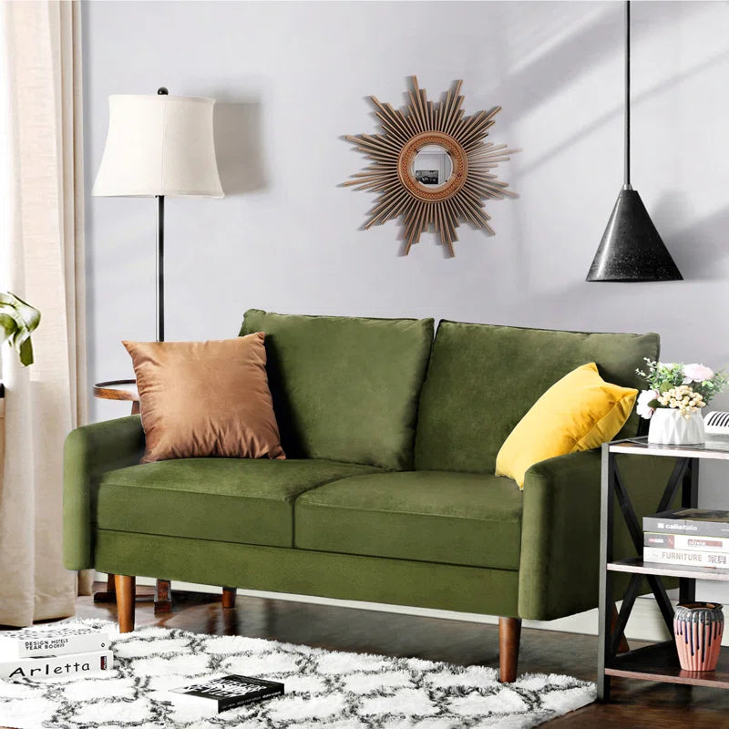 OfficeIn Hessville Sofa 57.8" Velvet Round Arm Loveseat
