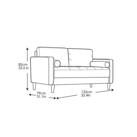 OfficeIn 52.4" Square Arm Tufted Loveseat