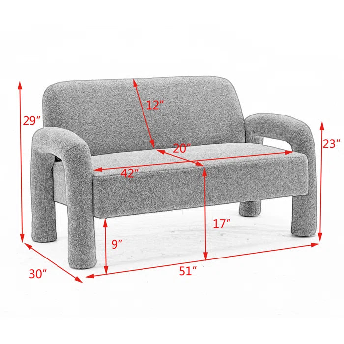 OfficeIn 51'' Upholstered Loveseat