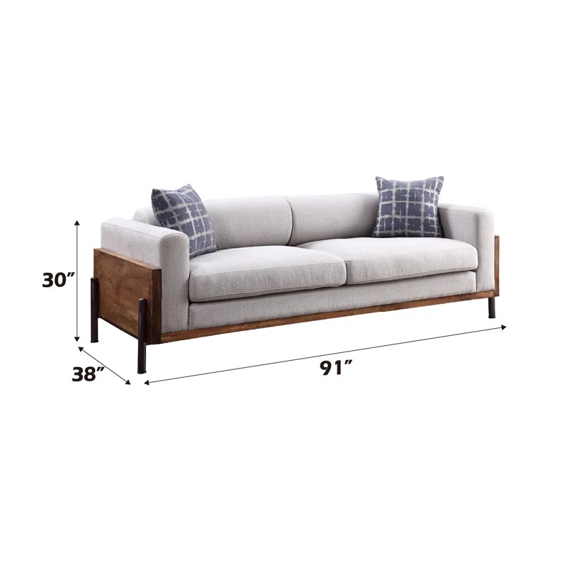 OfficeIn Square Arm Sofa in Walnut