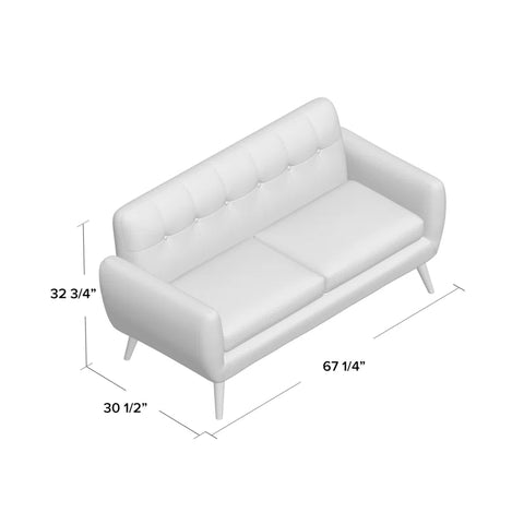 OfficeIn 67.25'' Upholstered Loveseat – Mid-Century Modern Charm