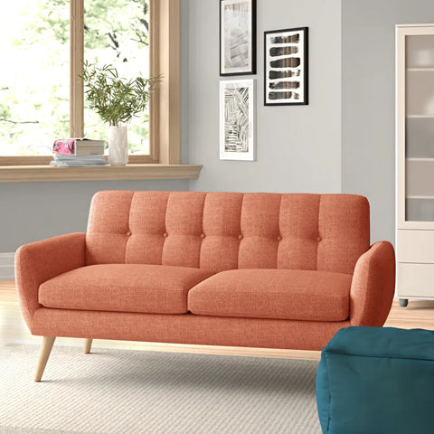 OfficeIn 67.25'' Upholstered Loveseat – Mid-Century Modern Charm