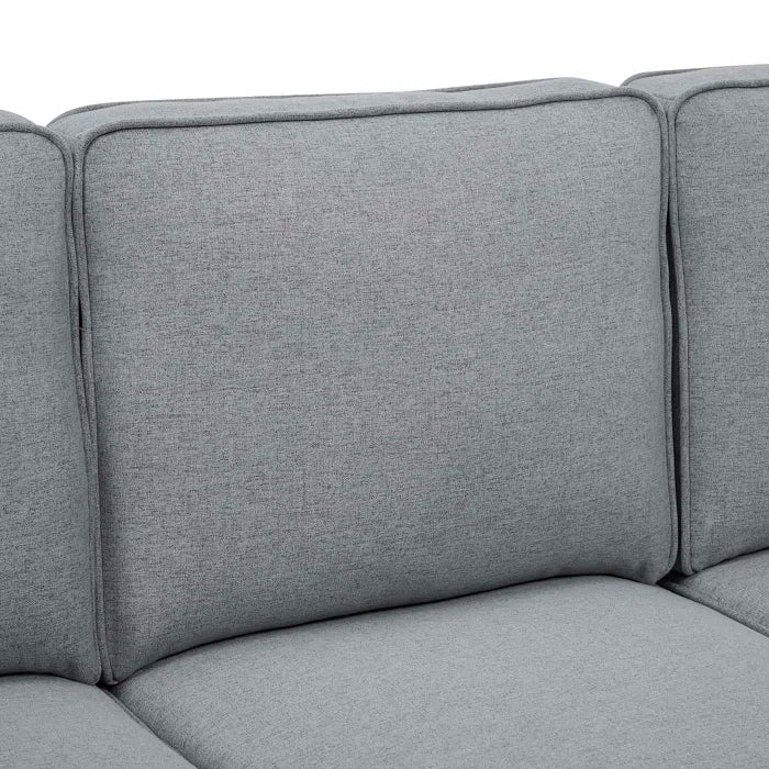 3-Seater Upholstered Sofa – Cushioned Back, Rolled Arms & Nailhead Trim with Engineered Wood Frame & Coil Spring Support for Lasting Comfort
