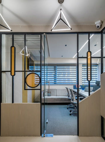 "Office In" Architectural Glass & Fluted MDF Designer Partition
